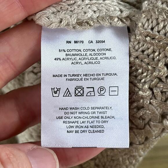 Anthropologie Moth Women's Gold Metallic Sana Sweater Tank Size M - Picture 7 of 7